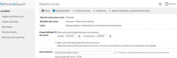 MyLabMath Español nuevo curso
